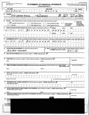 Pennsylvania Statement of Financial Interest