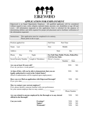 Employment Application Form