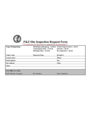 P&Z Site Inspection Request Form
