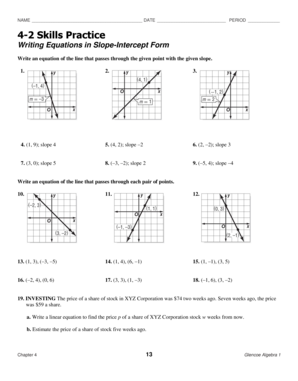 Algebra 1 Skills Practice