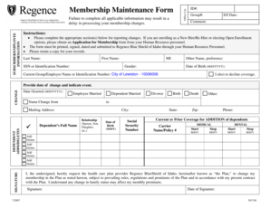 Membership Maintenance Form