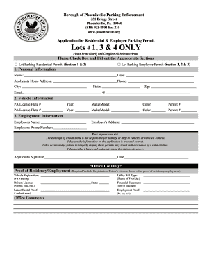 Residential & Employee Parking Permit Application
