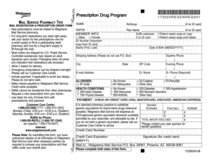 Walgreens Mail Service Prescription Order Form
