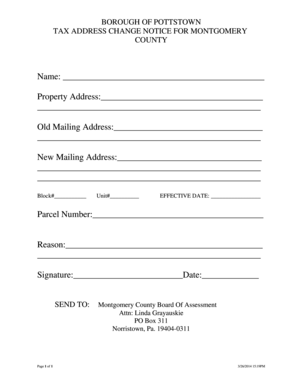 Tax Address Change Notice