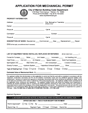 Application for Mechanical Permit
