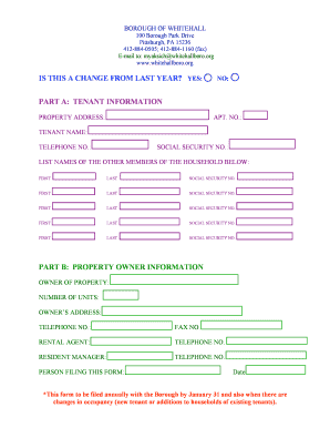 Tenant Notification Form