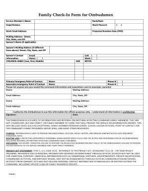 Family Check-In Form for Ombudsmen