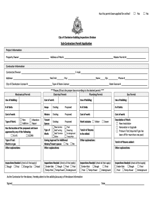 City of Charleston Sub-Contractors Permit Application