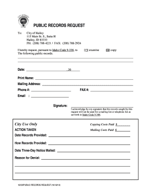 Public Records Request Form