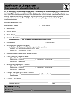 Employee Change Notification Form