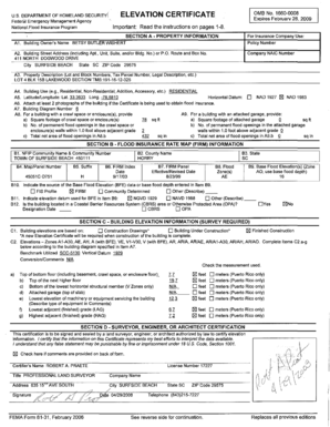 FEMA Elevation Certificate
