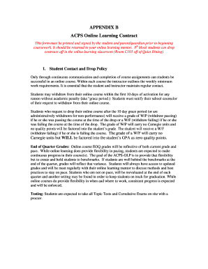 ACPS Online Learning Contract