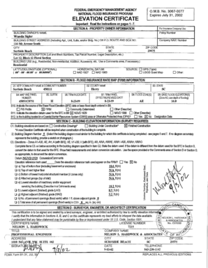 FEMA Elevation Certificate