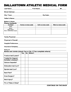 Student Medical Consent Form