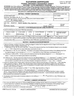 Elevation Certificate for Flood Insurance