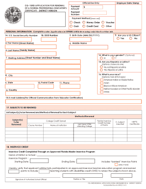 Florida Educator Certification District Renewal Application