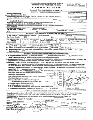 National Flood Insurance Program Elevation Certificate
