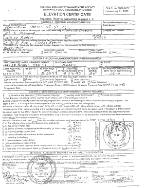 National Flood Insurance Program Elevation Certificate