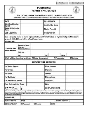Plumbing Permit Application