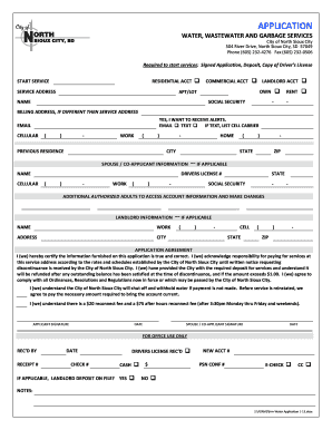 Water, Wastewater and Garbage Services Application