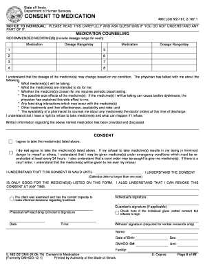 Illinois Consent to Medication Form