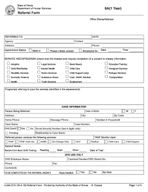 Illinois Department of Human Services Referral Form