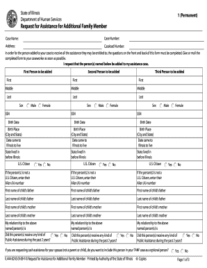 Illinois Request for Assistance for Additional Family Member