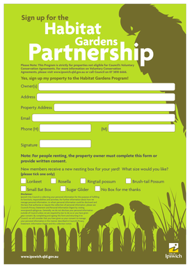 Habitat Gardens Program Sign-Up Form