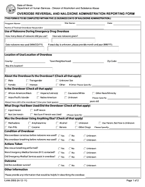 Illinois Naloxone Administration Reporting Form
