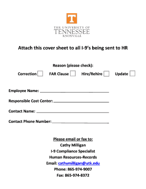 I-9 Cover Sheet