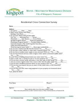 Residential Cross Connection Survey