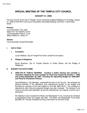 Structure application letter - Present: Councilmember Tony Jeter Mayor Pro Tem Martha Tyroch Councilmember Patsy E - ci temple tx