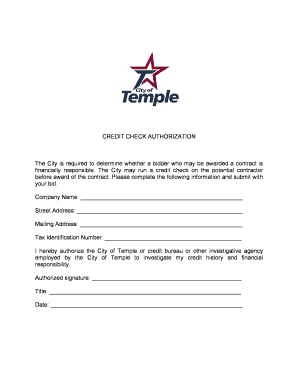 Credit Check Authorization Form