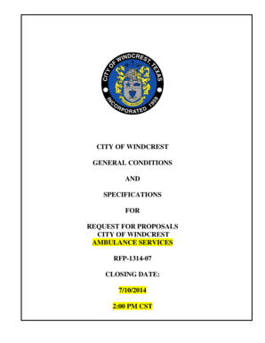 Pta event planning worksheet - CITY OF WINDCREST GENERAL CONDITIONS AND SPECIFICATIONS - ci windcrest tx