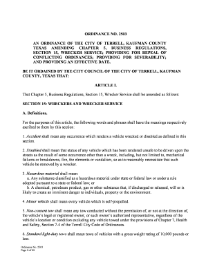 Memorandum of lease agreement - TEXAS AMENDING CHAPTER 5, BUSINESS REGULATIONS,