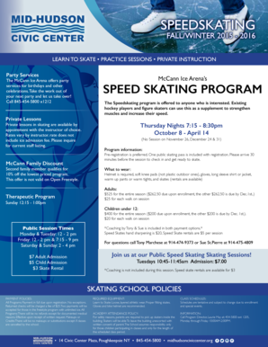 Application for employment as a worker - Info on 2015 FallWinter Speedskating Program - midhudsonciviccenter