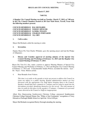 What is a term sheet in finance - Regular City Council Meeting March 17 2015 Page1 REGULAR - cityofterrell