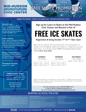 Status of appointment sample - Free ice skates - the Mid-Hudson Civic Center - midhudsonciviccenter