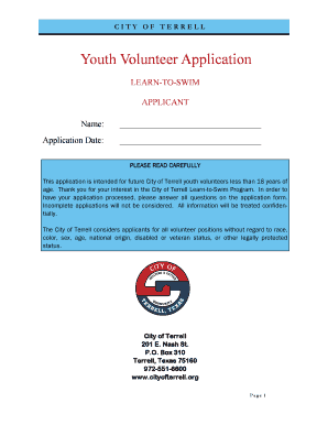 Sams club cake order form - LEARN-TO-SWIM APPLICANT Name Application Date - cityofterrell