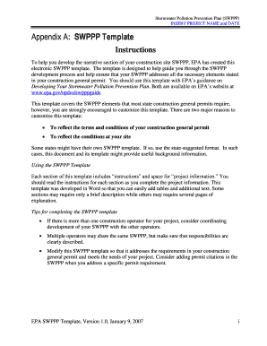 Stormwater Pollution Prevention Plan Template