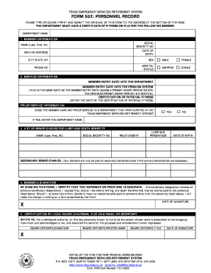 Texas Emergency Services Retirement System Form 502