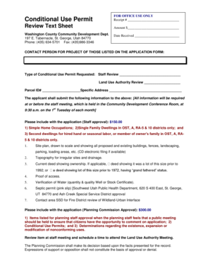 Up in letter meaning - Conditional Use Permit FOR OFFICE USE ONLY - Utah - washco utah