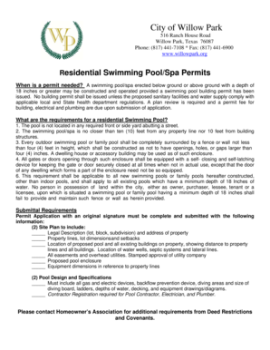 City of Willow Park Swimming Pool Checklistdoc - willowpark