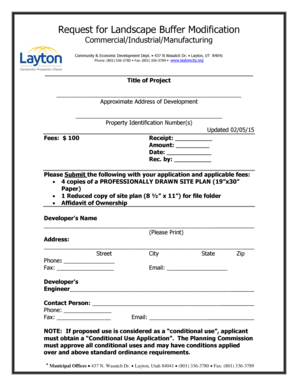 Dot physical form - Request for Landscape Buffer Modification - laytoncity