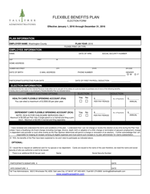 Brochure template in microsoft word - Flexible Benefits Plan Election Form - washco utah