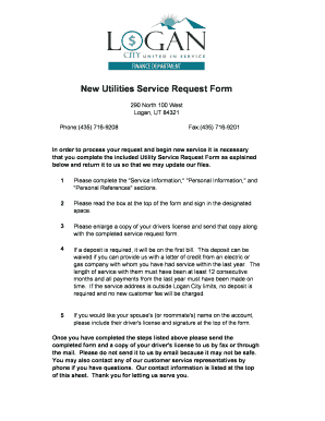 Utility Service Request Form