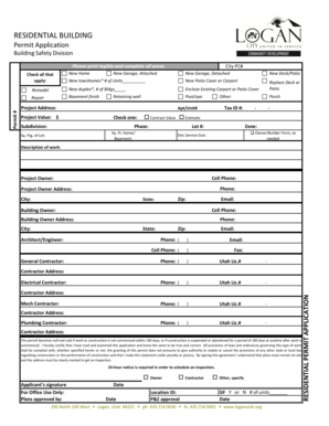 Sample of saln with answer - RESIDENTIAL BUILDING Permit Application Building Safety - loganutah