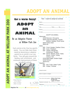 Group evaluation form - ADOPT AN ANIMAL - Logan Utah - loganutah