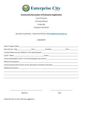 Minutes of meeting format - Community Recreation of Enterprise Application - enterpriseutah