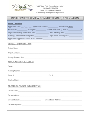 Pta meeting attendance sheet - DEVELOPMENT REVIEW COMMITTEE DRC APPLICATION - highlandcity